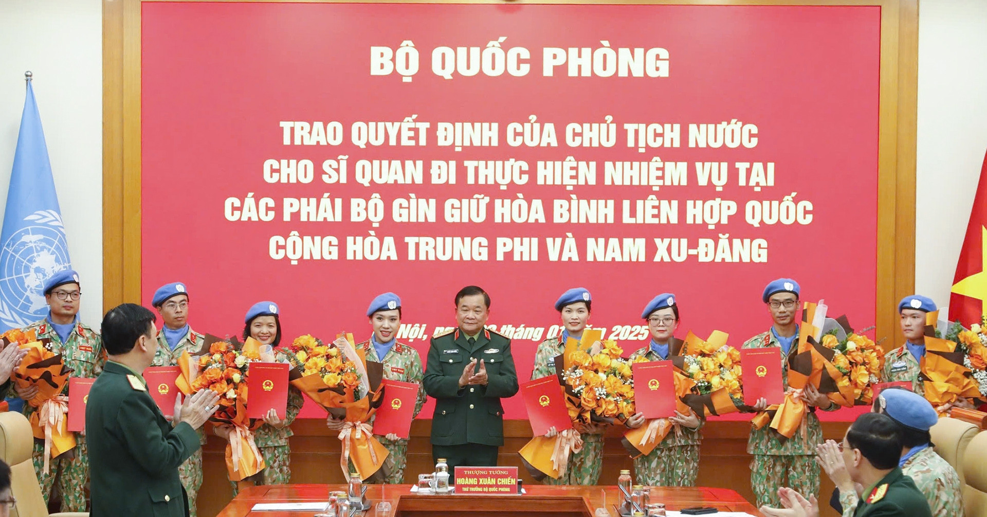 8 sĩ quan Quân đội được Chủ tịch nước cử đi gìn giữ hòa bình